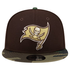 Tampa Bay Buccaneers Adult Burnt Wood Camo 9FIFTY Snapback Hat Dark Brown | NFL