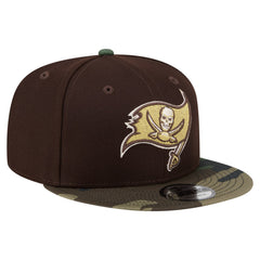Tampa Bay Buccaneers Adult Burnt Wood Camo 9FIFTY Snapback Hat Dark Brown | NFL