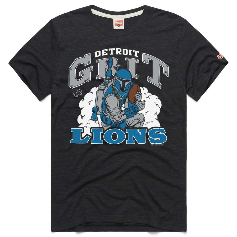 Detroit Lions Homage Unisex Star Wars x NFL Tri-Blend T-Shirt Charcoal | NFL