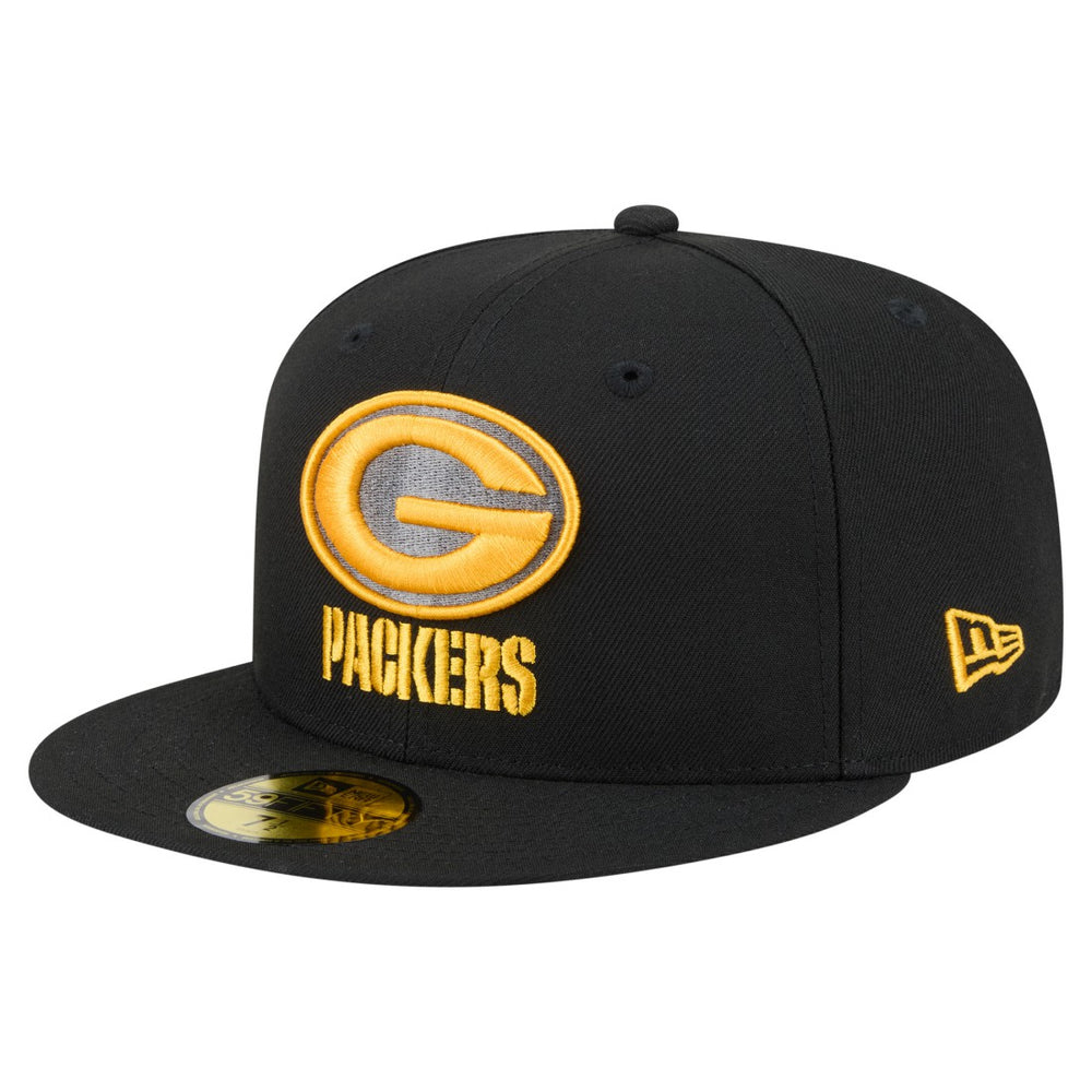 Green Bay Packers New Era Color Pop 59FIFTY Fitted Hat Black | NFL
