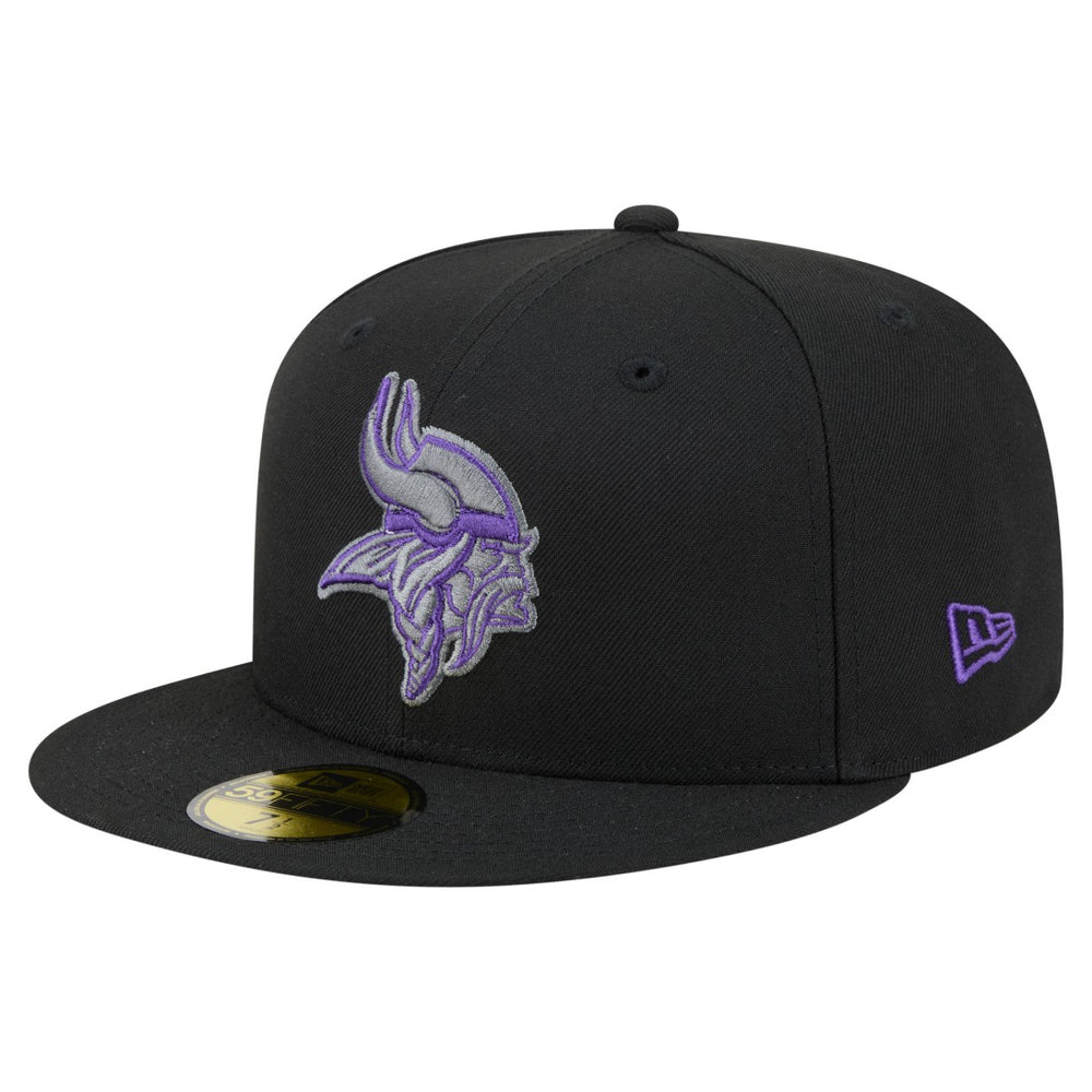 Minnesota Vikings New Era Color Pop 59FIFTY Fitted Hat Black | NFL