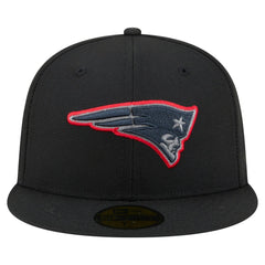 New England Patriots New Era Color Pop 59FIFTY Fitted Hat Black | NFL