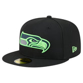 Seattle Seahawks New Era Color Pop 59FIFTY Fitted Hat Black | NFL