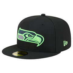 Seattle Seahawks New Era Color Pop 59FIFTY Fitted Hat Black | NFL