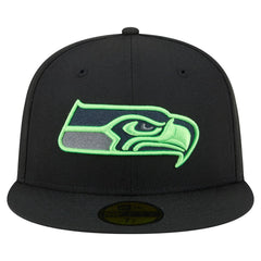 Seattle Seahawks New Era Color Pop 59FIFTY Fitted Hat Black | NFL