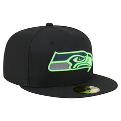 Seattle Seahawks New Era Color Pop 59FIFTY Fitted Hat Black | NFL
