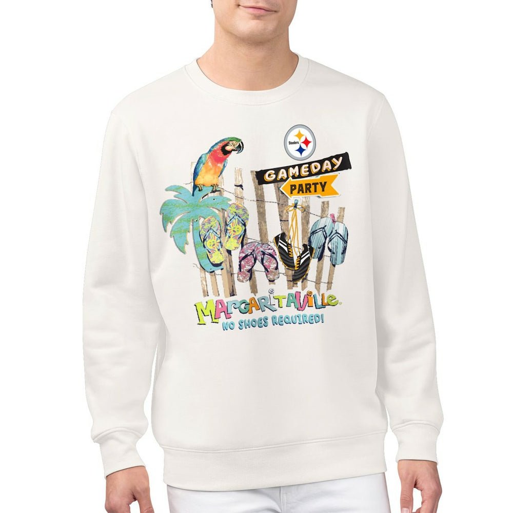 Pittsburgh Steelers Margaritaville Gameday Party Fleece Sweatshirt Cream | NFL