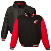 Portland Trail Blazers JH Design Youth Reversible Fleece Full-Zip Varsity Hoodie Black - NBA