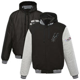 San Antonio Spurs JH Design 2014 NBA Finals Fleece Full-Zip Varsity Jacket Black - NBA