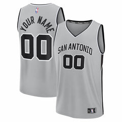 San Antonio Spurs Youth Fastbreak Custom Jersey Statement Edition Silver - NBA