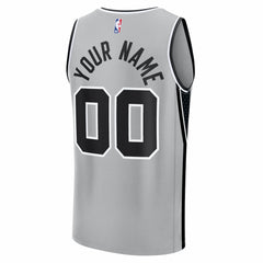 San Antonio Spurs Youth Fastbreak Custom Jersey Statement Edition Silver - NBA
