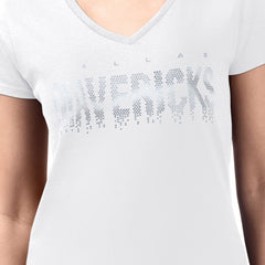 Dallas Mavericks G-III 4Her by Carl Banks Women's Super-Slim-Fit Metallic Drop Lightweight V-Neck T-Shirt White - NBA