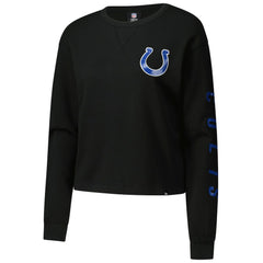 Indianapolis Colts New Era Women's Sport Night Thermal Long Sleeve Cropped T-Shirt Black | NFL