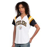 Pittsburgh Steelers Starter Women's Game On Notch Neck T-Shirt White | NFL