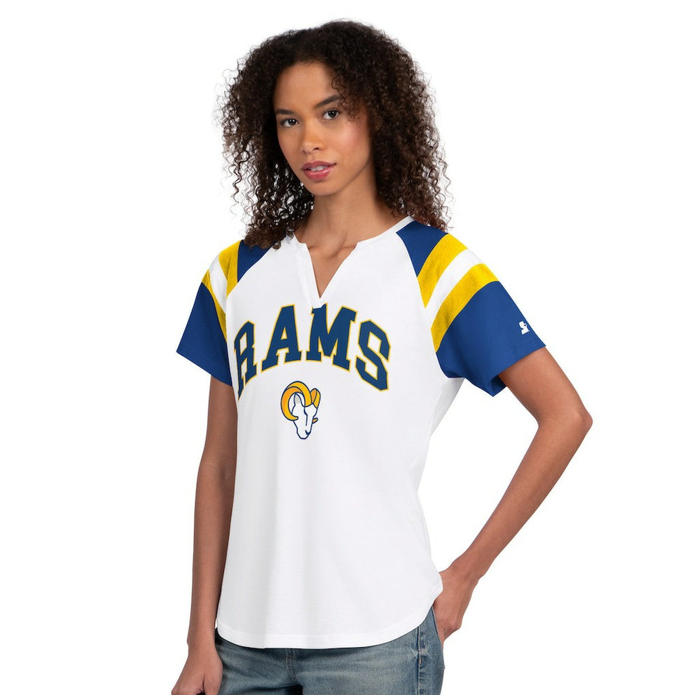 Los Angeles Rams Starter Women's Game On Notch Neck T-Shirt White | NFL