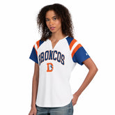 Denver Broncos Starter Women's Game On Notch Neck T-Shirt White | NFL