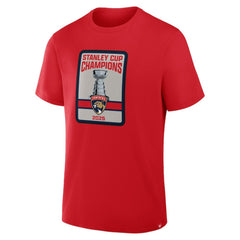 Florida Panthers 2025 Stanley Cup Champions Banner Raising T-Shirt - Red - NHL