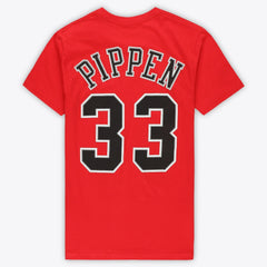 Scottie Pippen Chicago Bulls Unisex Hardwood Classics Name & Number T-Shirt Red - NBA