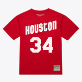 Hakeem Olajuwon Houston Rockets Unisex Hardwood Classics Name & Number T-Shirt Red - NBA
