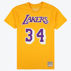 Shaquille O'Neal Los Angeles Lakers Unisex Hardwood Classics Name & Number T-Shirt Gold - NBA