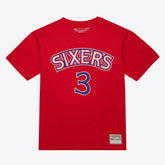 Allen Iverson Philadelphia 76ers Unisex Hardwood Classics Name & Number T-Shirt Red - NBA