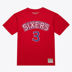 Allen Iverson Philadelphia 76ers Unisex Hardwood Classics Name & Number T-Shirt Red - NBA