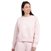New England Patriots Starter Women's Travel Pastels Boxy Fleece Sweatshirt Light Pink | NFL