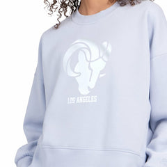 Los Angeles Rams Starter Women's Travel Pastels Boxy Fleece Sweatshirt Light Blue | NFL