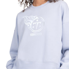 Tennessee Titans Starter Women's Travel Pastels Boxy Fleece Sweatshirt Light Blue | NFL