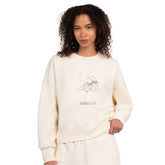 Minnesota Vikings Starter Women's Travel Pastels Boxy Fleece Sweatshirt Cream | NFL