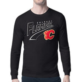 Calgary Flames Starter Modern Tailsweep Long Sleeve T-Shirt - Black - NHL