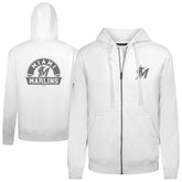 Miami Marlins Levelwear Podium Chenille Logo Full-Zip Hoodie - MLB