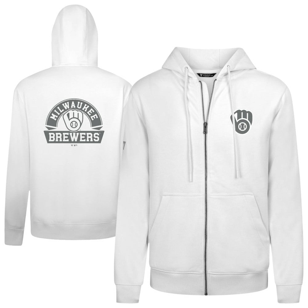 Milwaukee Brewers Levelwear Podium Banner Arch Full-Zip Hoodie - MLB