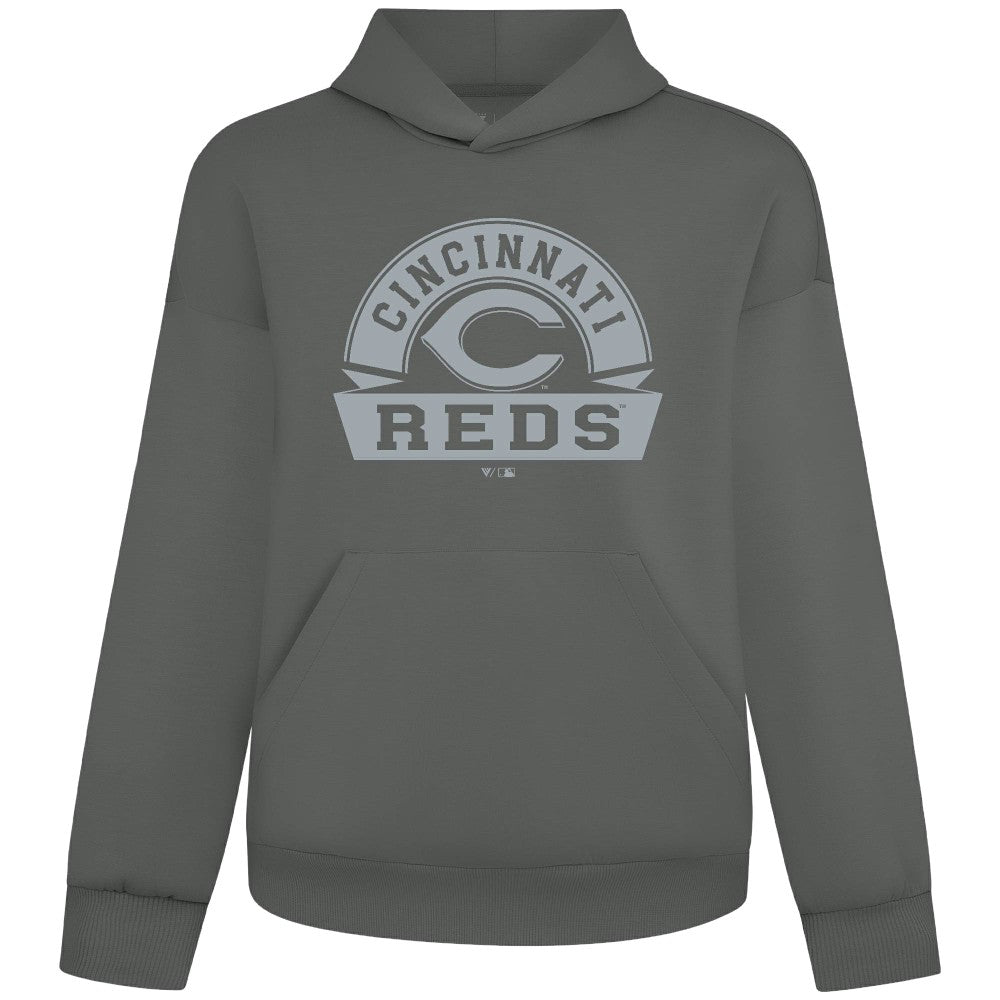Cincinnati Reds Levelwear Luxe Signature Banner Arch Tri-Blend Hoodie - MLB
