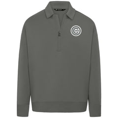Chicago Cubs Levelwear Luxe Signature Quarter-Zip Chenille Logo Tri-Blend Sweatshirt - MLB