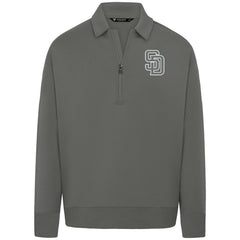 San Diego Padres Levelwear Luxe Signature Quarter-Zip Chenille Logo Tri-Blend Sweatshirt - MLB