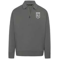 Kansas City Royals Levelwear Luxe Signature Quarter-Zip Chenille Logo Tri-Blend Sweatshirt - MLB