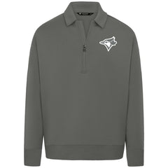 Toronto Blue Jays Levelwear Luxe Signature Quarter-Zip Chenille Logo Tri-Blend Sweatshirt - MLB