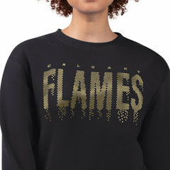Calgary Flames G-III 4Her by Carl Banks Women's Metallic Drop Printed Fleece Sweatshirt - Black - NHL