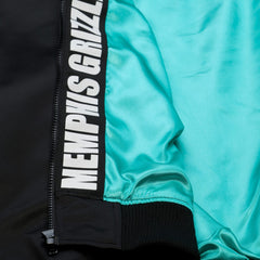 Memphis Grizzlies Hardwood Classics Nights Walk the Tunnel Satin Bomber Full-Snap Hooded Jacket Black - NBA