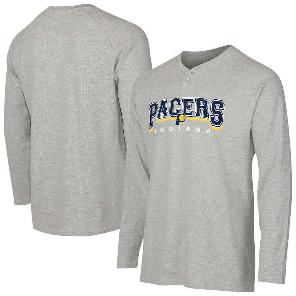 Indiana Pacers Concepts Sport Hawthorn Thermal Knit Long Sleeve Henley T-Shirt Gray - NBA