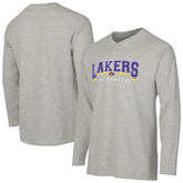 Los Angeles Lakers Concepts Sport Hawthorn Thermal Knit Long Sleeve Henley T-Shirt Gray - NBA