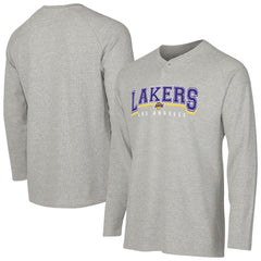 Los Angeles Lakers Concepts Sport Hawthorn Thermal Knit Long Sleeve Henley T-Shirt Gray - NBA