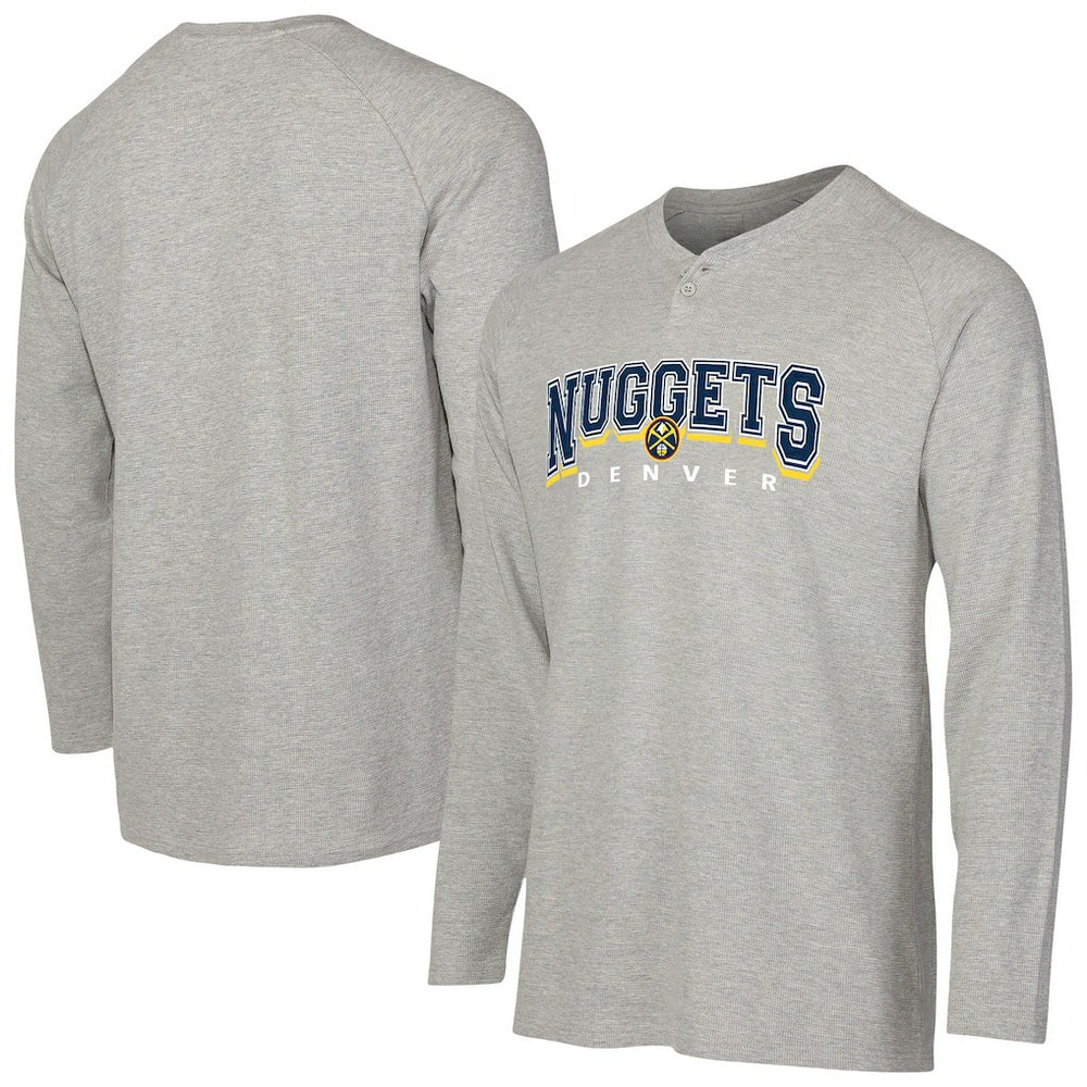 Denver Nuggets Concepts Sport Hawthorn Thermal Knit Long Sleeve Henley T-Shirt Gray - NBA