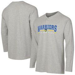 Golden State Warriors Concepts Sport Hawthorn Thermal Knit Long Sleeve Henley T-Shirt Gray - NBA
