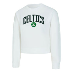 Boston Celtics Concepts Sport Women's Laney Chenille Cropped Long Sleeve T-Shirt White - NBA