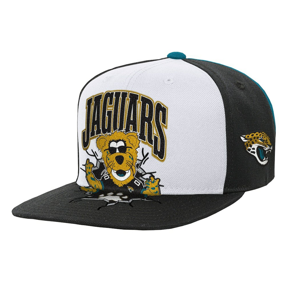 Jacksonville Jaguars Youth Team Mascot Snapback Hat White | Mitchell & Ness