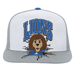Detroit Lions Youth Team Mascot Snapback Hat White | Mitchell & Ness