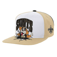 New Orleans Saints Youth Team Mascot Snapback Hat White | Mitchell & Ness