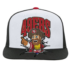 San Francisco 49ers Youth Team Mascot Snapback Hat White | Mitchell & Ness